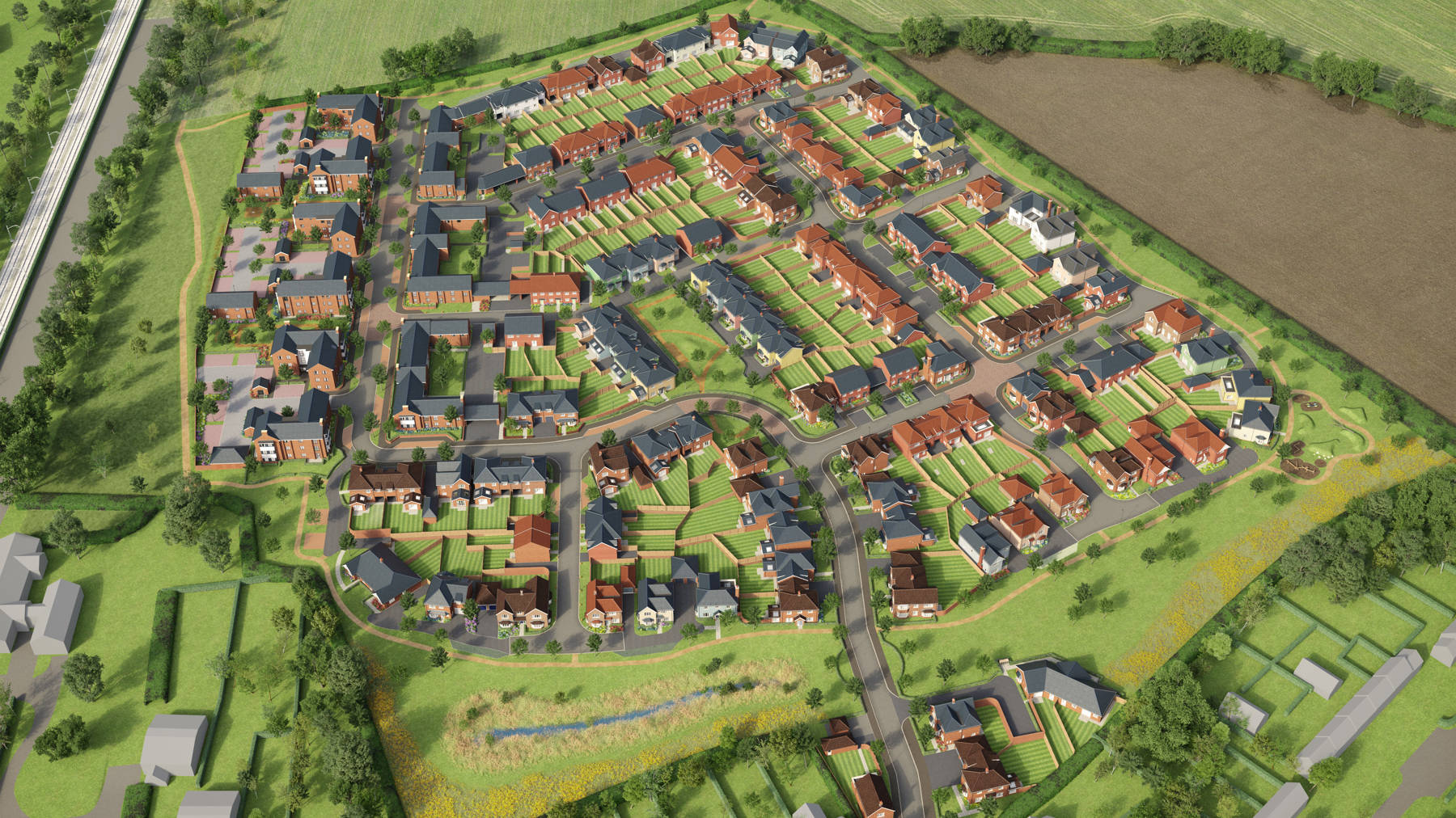 Aylett's Green site plan cgi