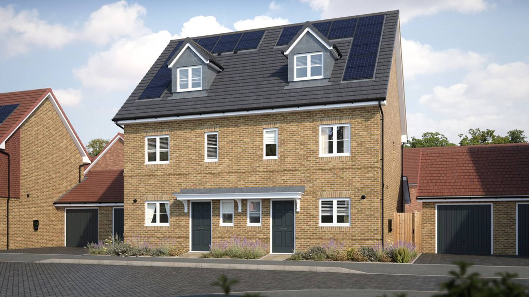 Computer Generated Image of The Ashford 3 bedroom semi detached home at Nobel Park, Didcot in Oxfordshire