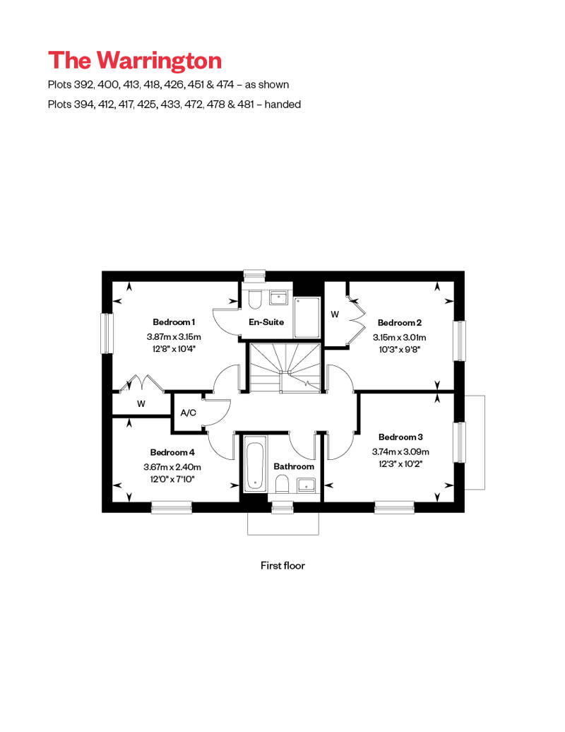Warrington First Floor floorplan at Cross Trees Park, Shrivenham