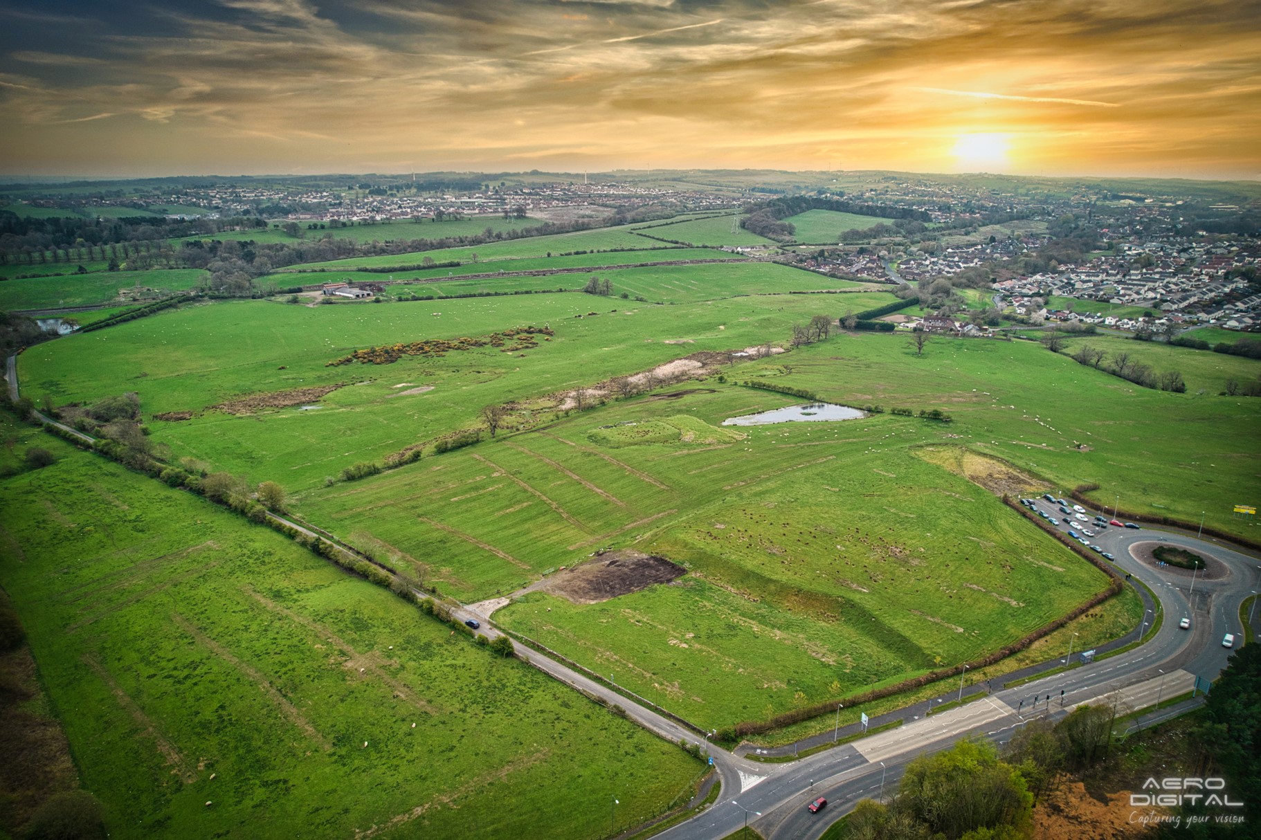 Aerial view of Lathallan Grange - houses for sale in Polmont