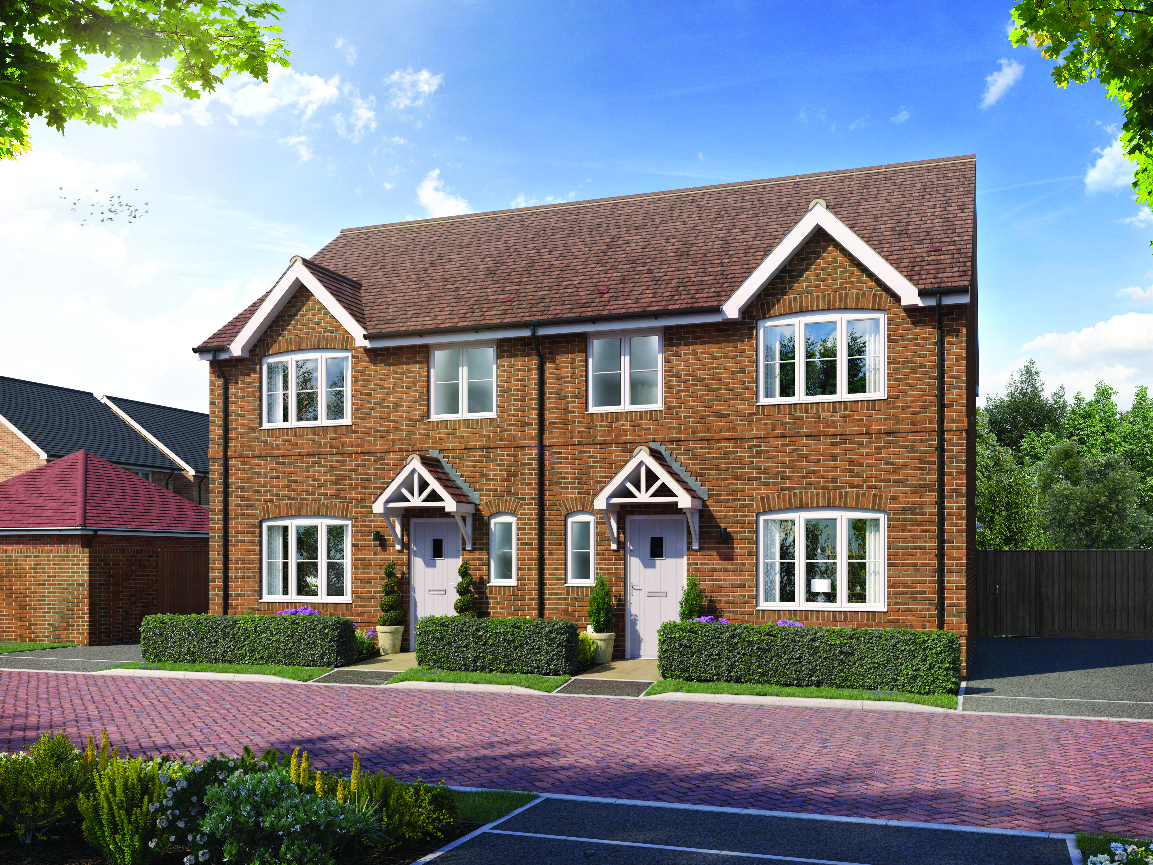 Computer Generated Image of 3 bedroom house for sale in Oxfordshire. Cala at Nobel Park, Didcot.