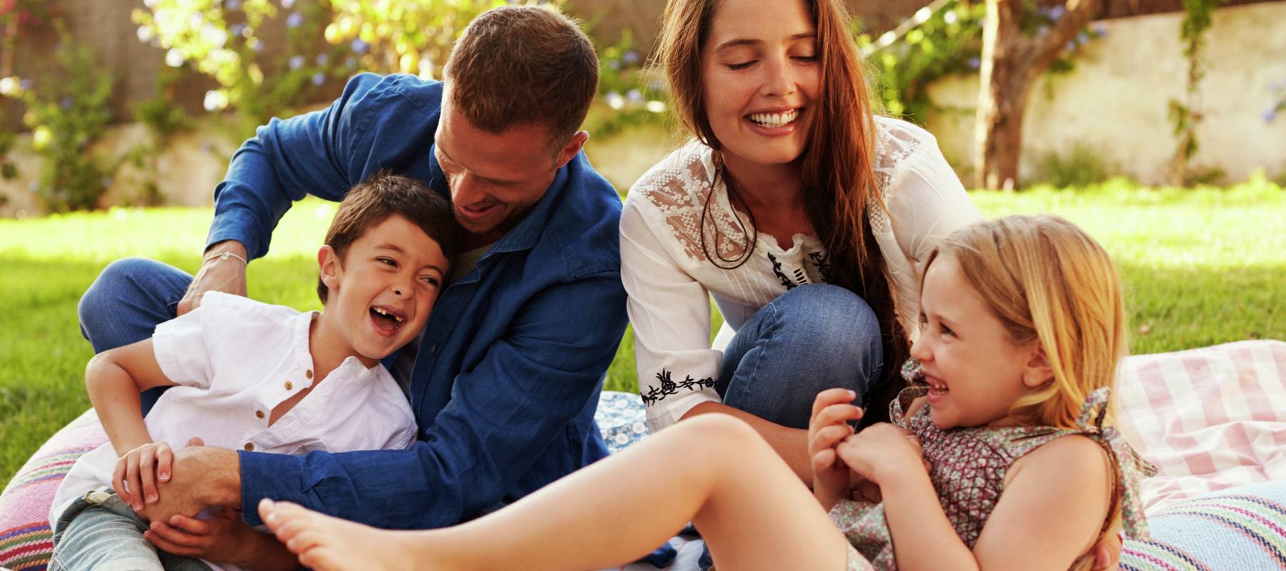 Happy family, outdoors lifestyle image