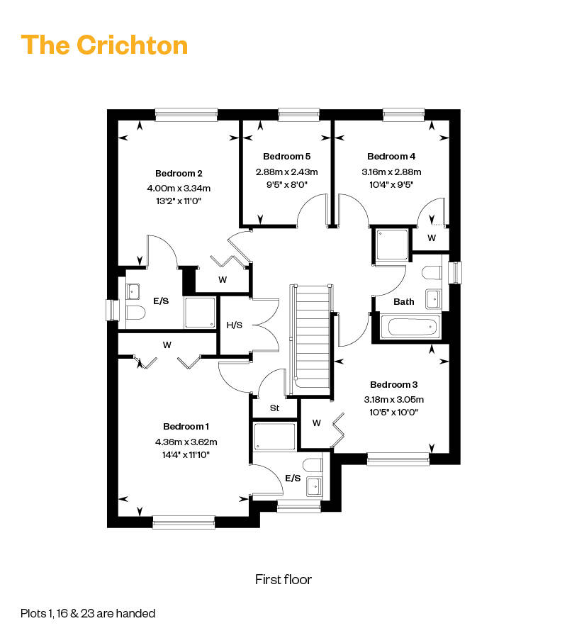 The Crichton first floor floorplans 