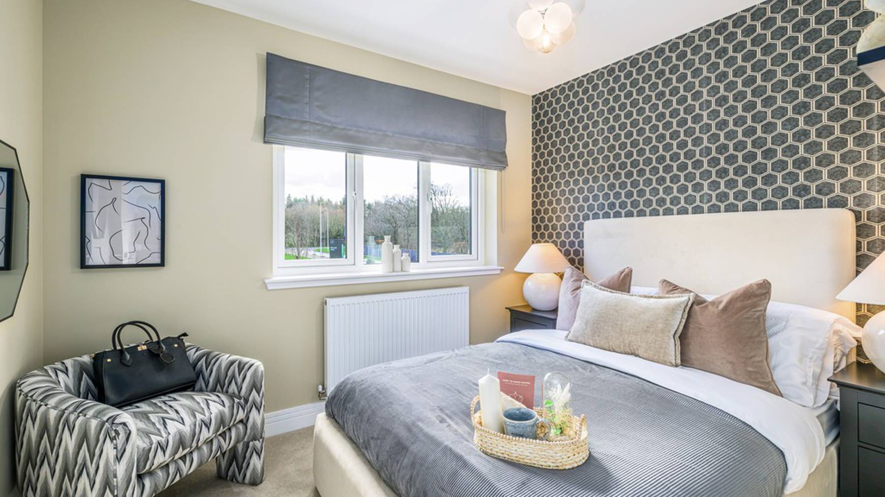 5 bedroom showhome | bedroom with fitted wardrobes and soft neutral décor