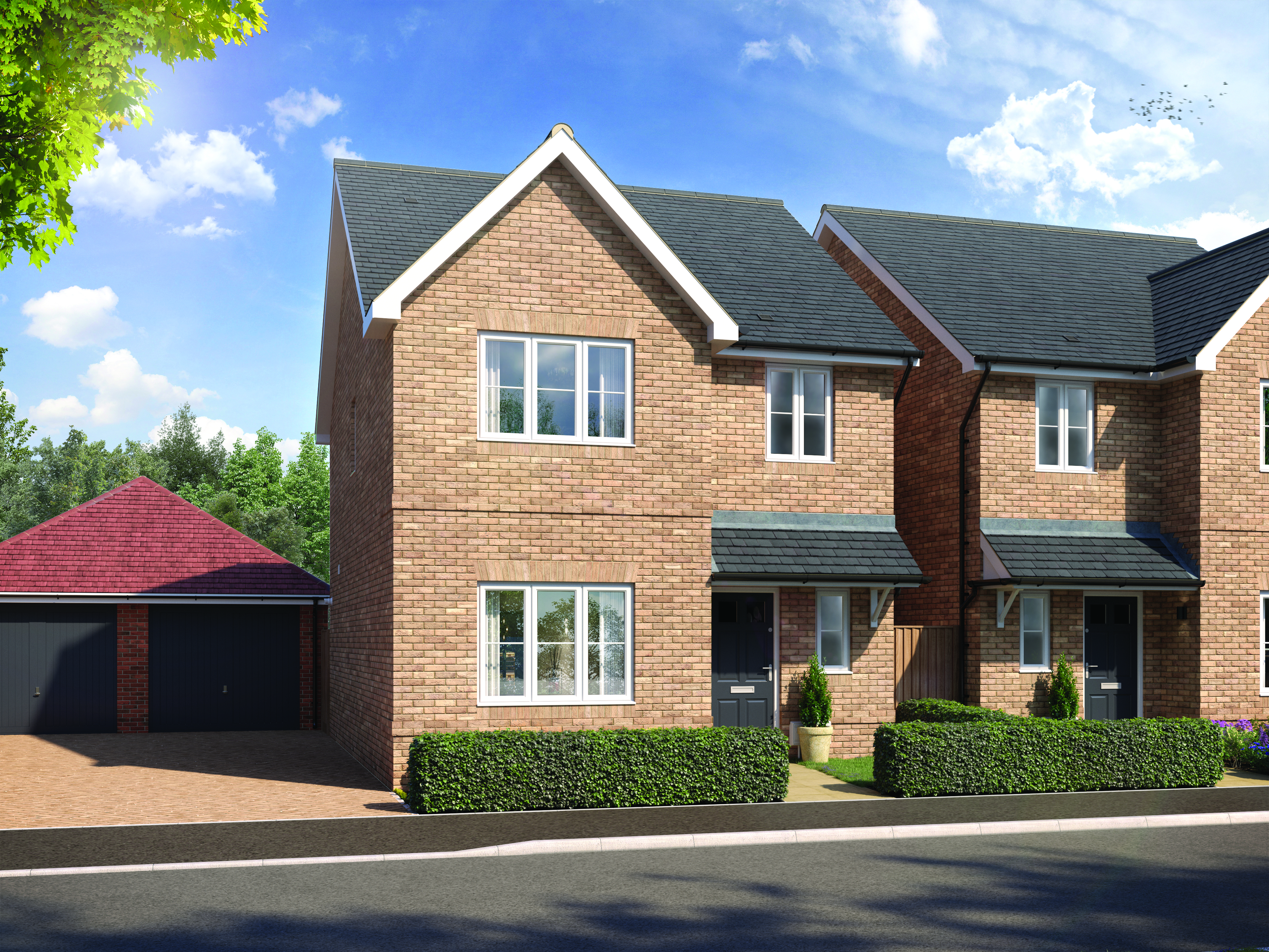 Computer Generated Image of 3 bedroom house for sale in Oxfordshire. Cala at Nobel Park, Didcot.