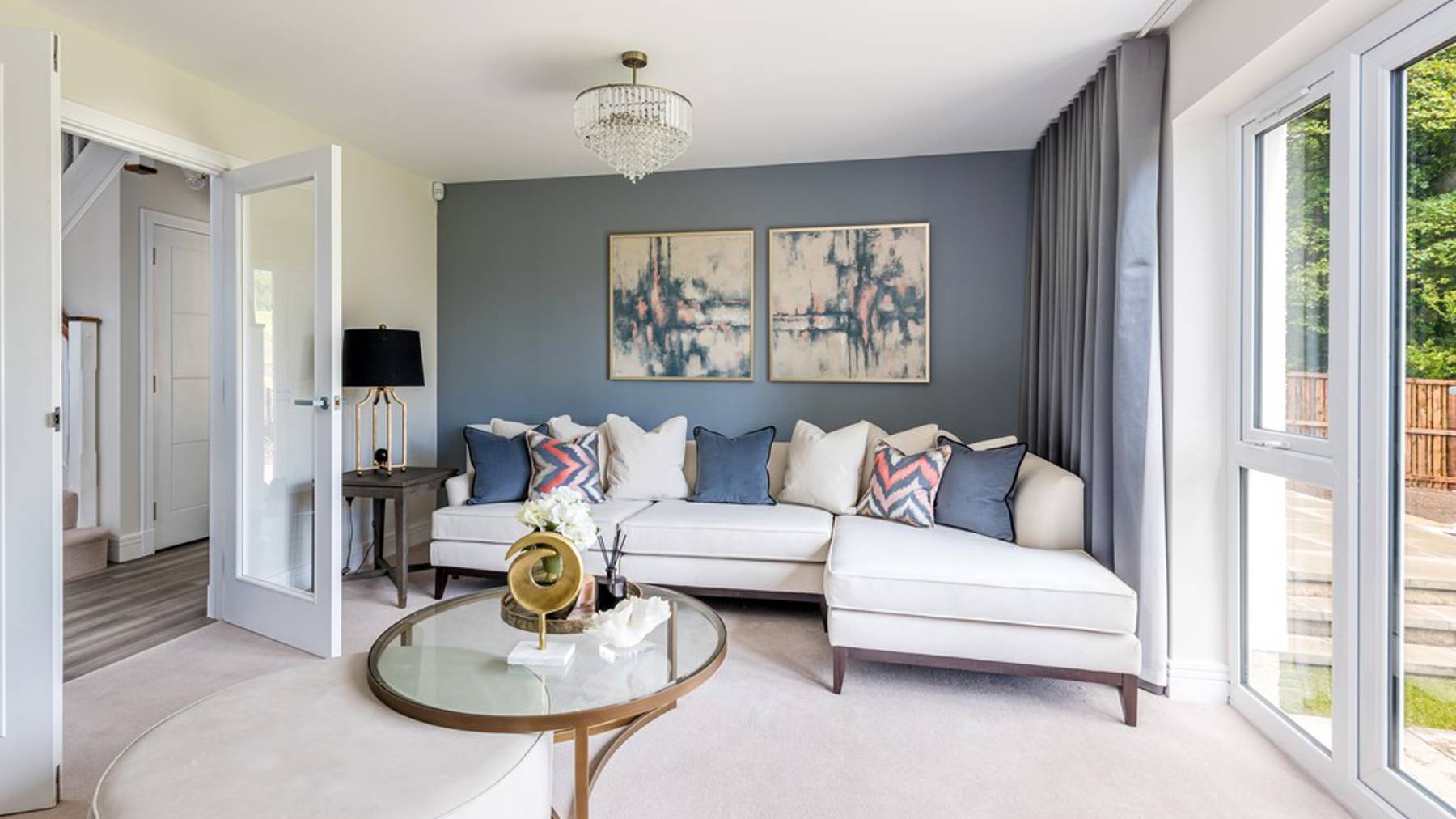 5 bedroom showhome | formal lounge with French doors to rear garden 