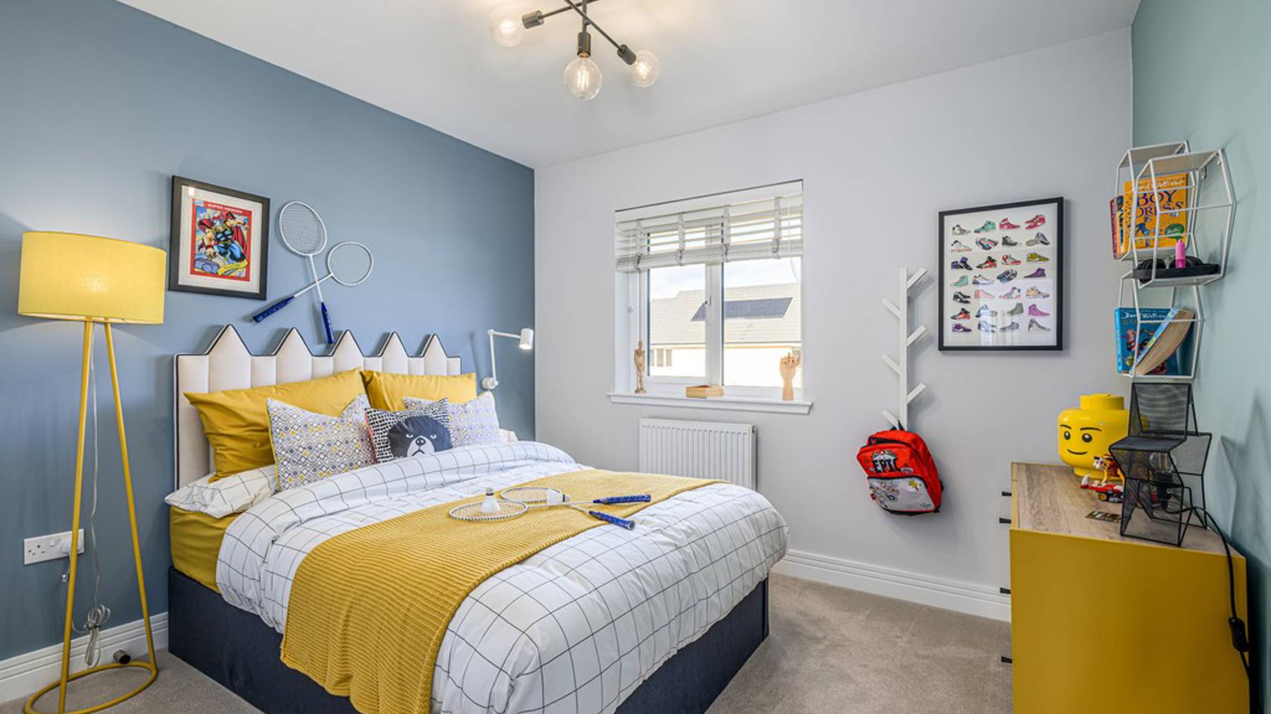 5 bedroom showhome | bedroom with fitted wardrobes and homely décor