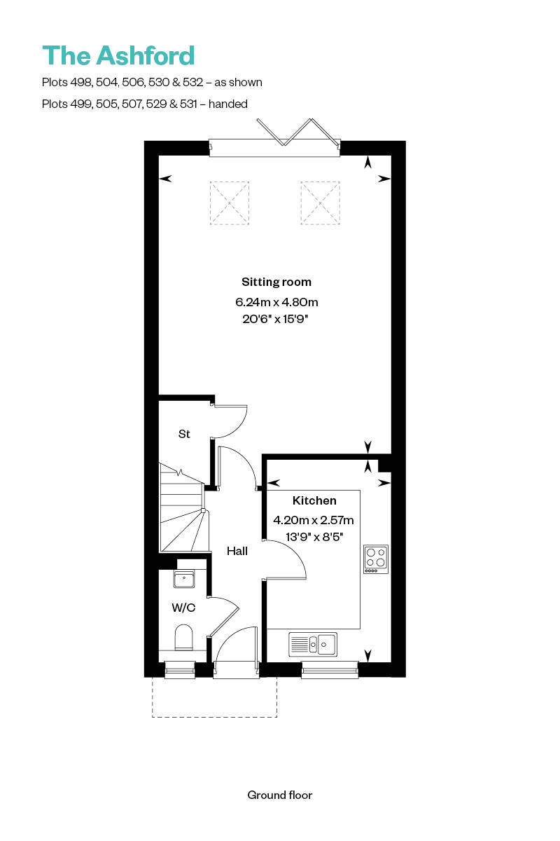The Ashford Ground Floor floor plan at Nobel Park, Didcot, Oxfordshire