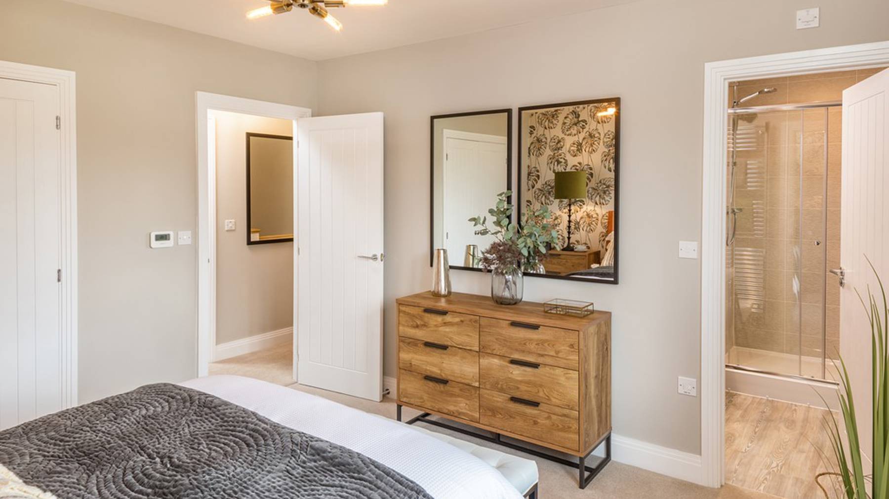 The Lenham_Bedroom1 with wardrobe&ensuite_Ufford Chase, Great Bentley