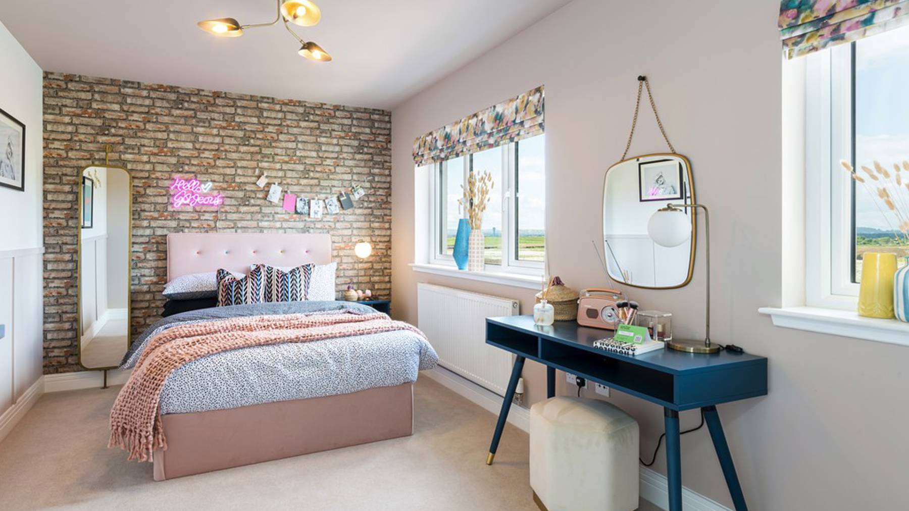 4 bedroom showhome | Light-filled generous bedroom with fitted wardrobes as standard 
