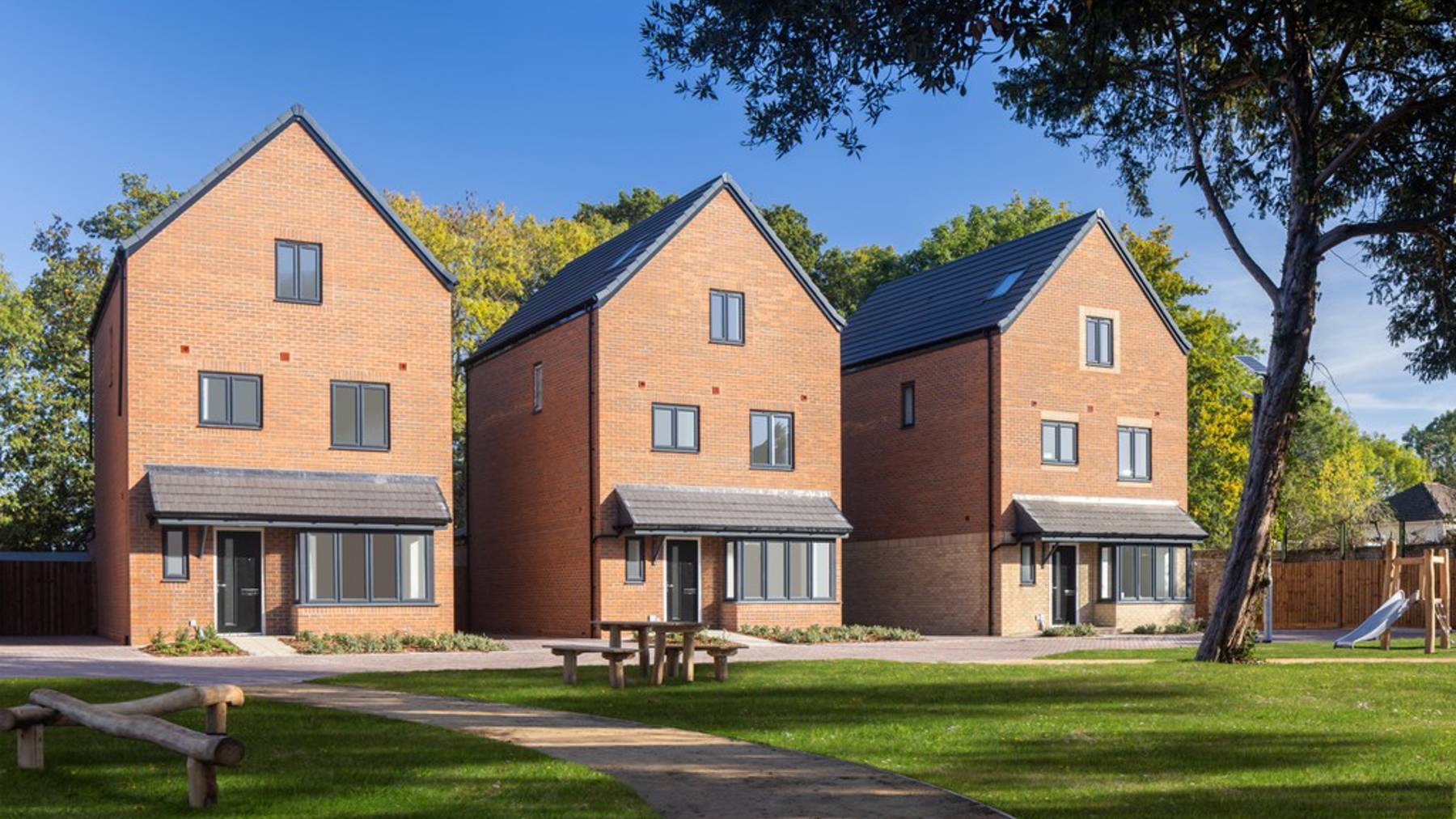 4 bedroom detached homes for sale in Egham Surrey with green space