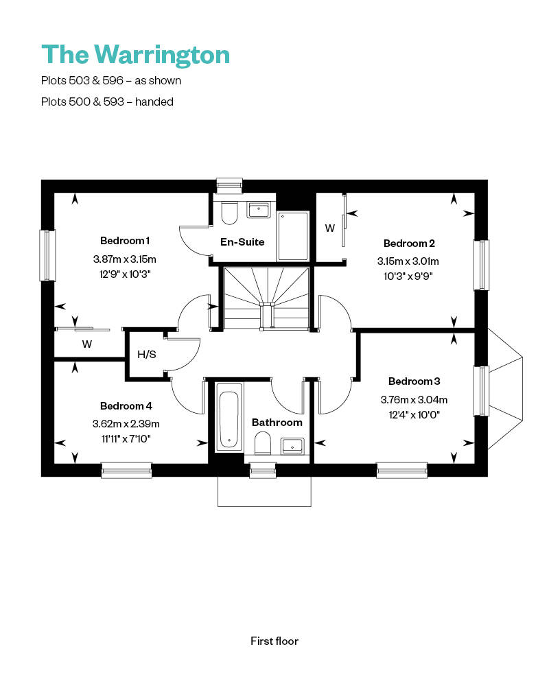 The Warrington First Floor floor plan at Nobel Park, Didcot, Oxfordshire