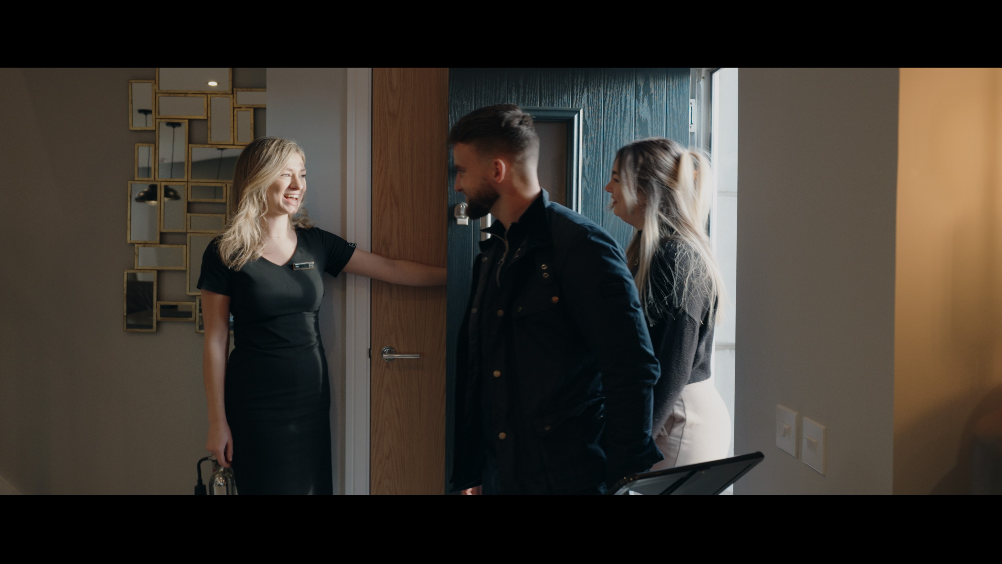 client welcomed by sales team, new homes for sale