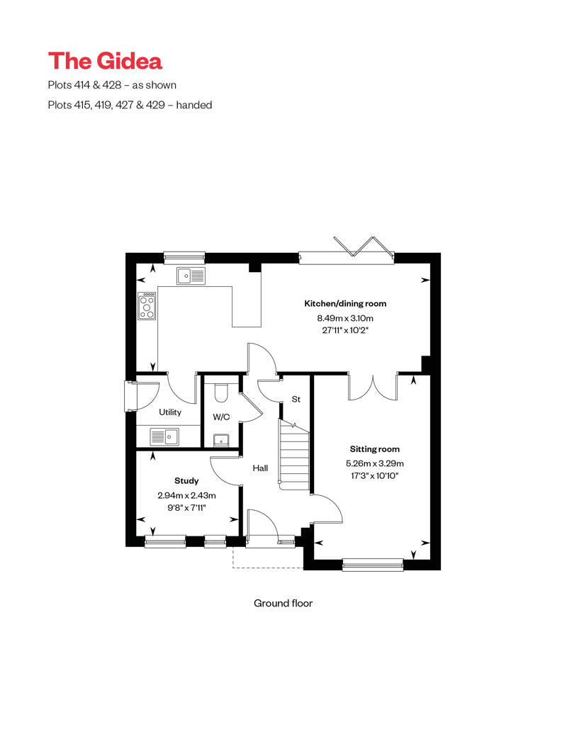 Gidea Ground Floor floorplan at Cross Trees Park, Shrivenham